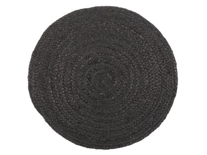 Černé kulaté jutové prostírání