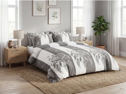 Povlečení z mikrovlákna TIRSO šedobílé