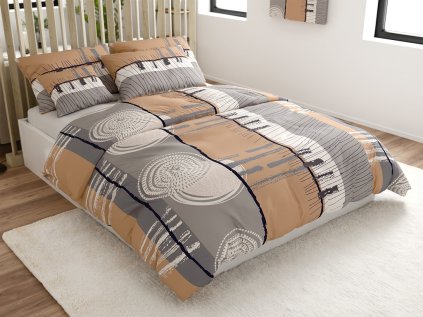 Bavlněné povlečení PINIA šedé s moderním geometrickým vzorem