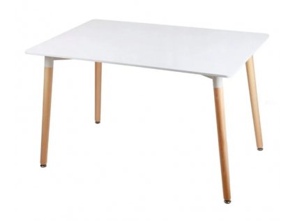 Bílý jídelní stůl BERGEN 140x80 cm