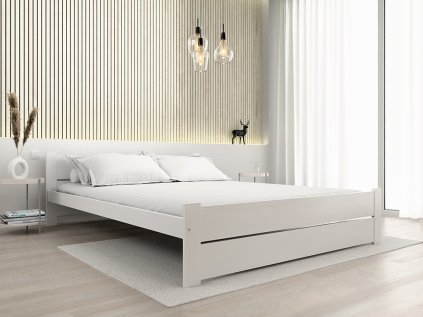 Postel IKAROS DOUBLE 140 x 200 cm bílá do moderní ložnice