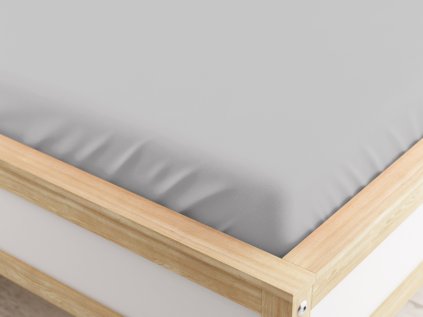 Světle šedé mikrovláknové prostěradlo 160x200 napínací