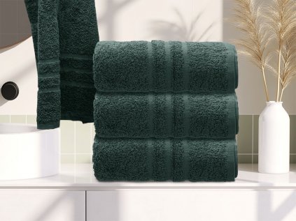 Ručník Comfort 50 x 100 cm tmavě zelený, 100% bavlna do moderní koupelny