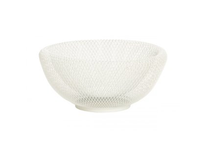 Bílý kovový koš na ovoce Ø 25 cm - objevte styl a funkčnost v jednom. Ideální doplněk pro váš interiér.