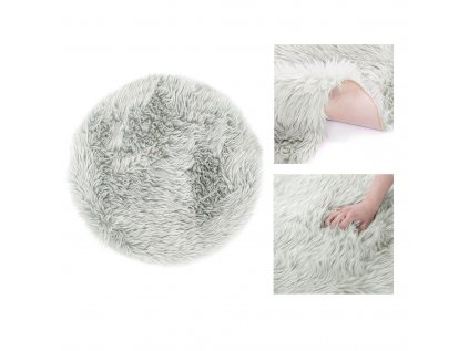 Kulatý šedý koberec DOKKA 90 cm
