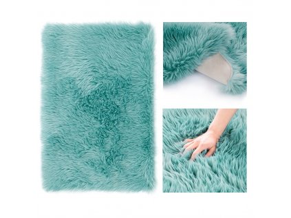 Huňatý modrý koberec DOKKA