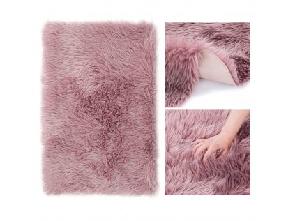 Huňatý růžový koberec DOKKA
