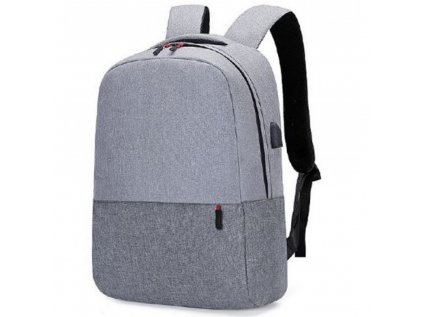 Šedý sportovní batoh s USB portem