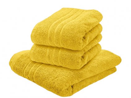 Sada COMFORT žlutá 100% bavlna – osuška + 2 ručníky