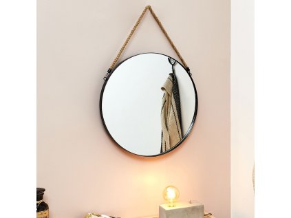 AKCE Černé kulaté zrcadlo MIRROR II. jakost