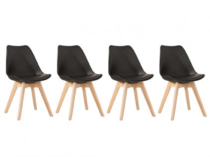 Sada 4 ks černých jídelních židlí BALI MARK