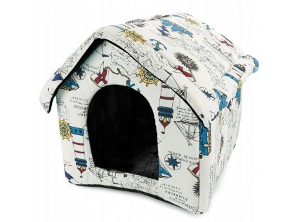 Textilní domeček pro psa/kočku PETDEN, bílý