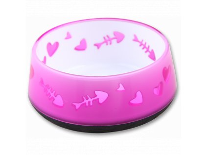 Růžová plastová miska pro koťata LOVE BOWL