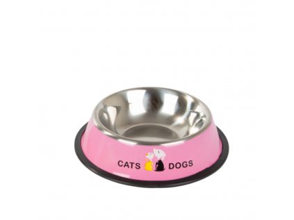 Růžová kovová miska pro psa/kočku FIDO