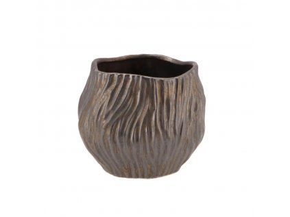 Bronzový keramický květináč MULTAN Ø16,5 cm – stylová dekorace do interiéru