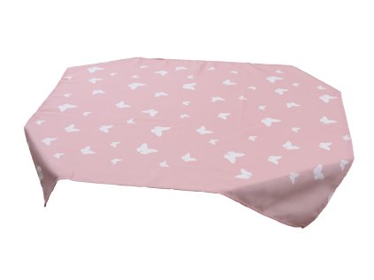 Růžový ubrus MOTÝL 90 x 90 cm – Stylová dekorace na stůl