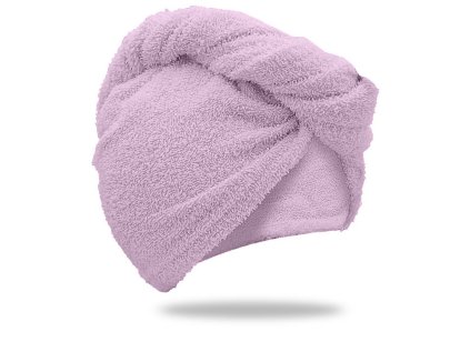 Rychleschnoucí froté turban na vlasy světle fialový