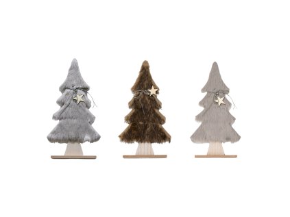 Dekorační vánoční stromeček s kožešinou LUSH 28 cm - různé barvy