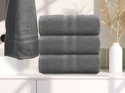 Ručník Basic Dual šedý 50x100 cm z 100% bavlny