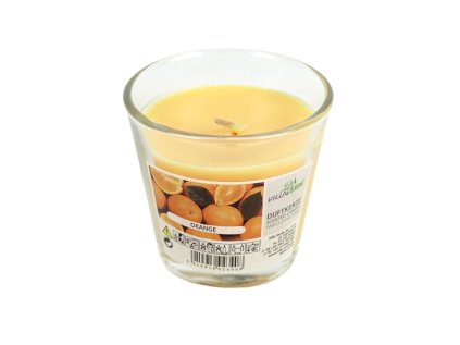 Vonná svíčka v průhledném skle ORANGE 7,5 cm oranžová