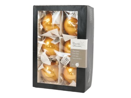 Zlaté skleněné vánoční ozdoby MATTE GOLD 7 cm - balení 6 ks