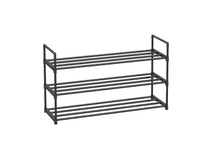 Kovový botník SHOEN 92x30x54 cm černý pro praktické uspořádání obuvi