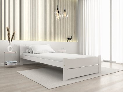 Moderní bílá postel IKAROS DOUBLE 90 x 200 cm do ložnice