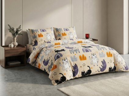 Mikroplyšové povlečení PURRSLEEP béžové
