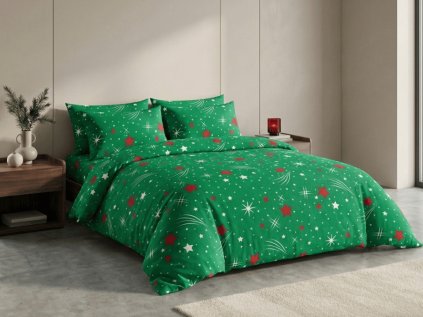 Mikroplyšové povlečení NOČNÍ OBLOHA zelené