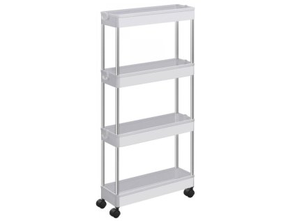 Plastový regál na kolečkách CART 13,5x42x83 cm bílý, úzký design