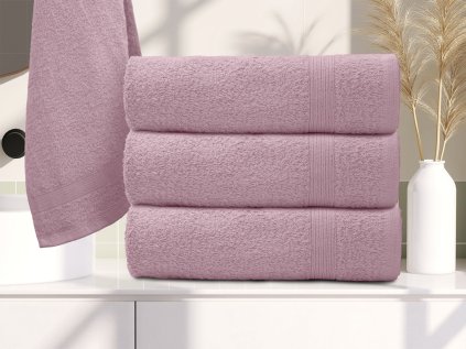 Růžový ručník ELEGANZA 50x100 cm – luxusní 100% bavlna