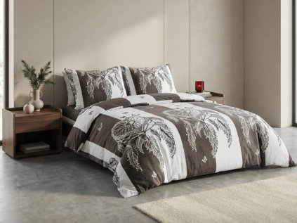 Mikroplyšové povlečení TIRSO šedo-bílé