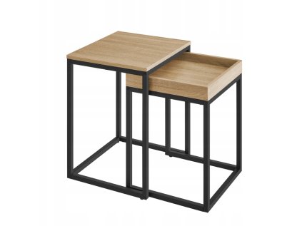 TAYLOR SONOMA sada stolků, 40x45 cm, konferenční i noční stolky, stylový dekor dubu, nadčasový design.