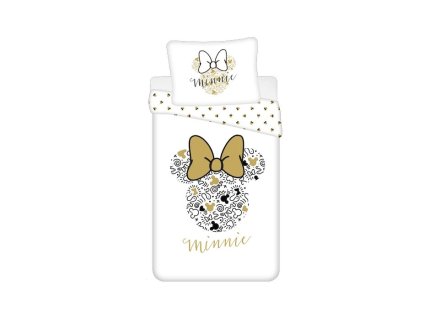 Dětské povlečení MINNIE GOLD bílé s elegantním designem