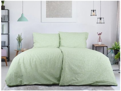 Elegantní povlečení z Renforcé bavlny GREEN FLOWERS zelené pro ložnici