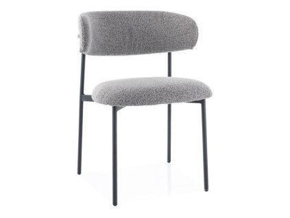 Šedá jídelní židle ELTON s černými nohami a moderním designem