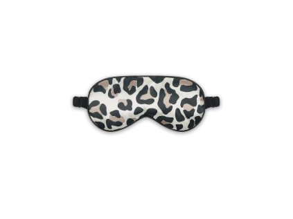 Škraboška na spaní SLEEPY LEOPARD, černá, jemná polyesterová tkanina, elastický pásek, pohodlí a klidný spánek.