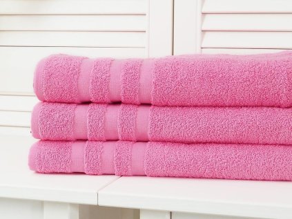 Ručník LINEA růžový 50x100 cm, 100% bavlna s elegantní bordurou