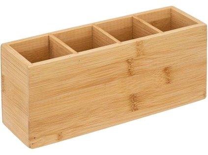Bambusový organizér se 4 přihrádkami – praktický doplněk na stůl i do koupelny.