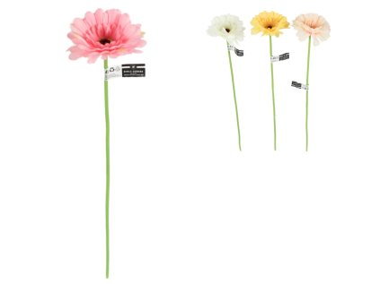 Umělá květina GERBERA 47 cm v různých barvách