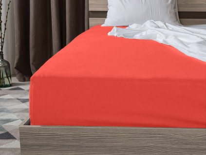 Jersey prostěradlo EXCLUSIVE 140x200 cm v oranžové barvě