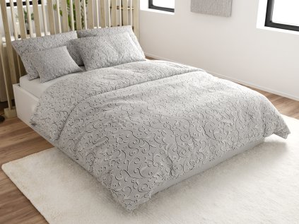 Elegantní bavlněné povlečení GREY ORIENT šedé s orientálním vzorem