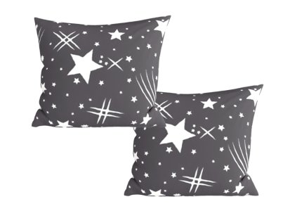 Povlaky na polštář NOČNÍ OBLOHA šedé s hvězdným vzorem – 2 ks