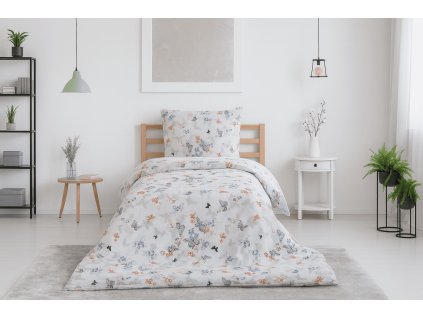 Polybavlněné povlečení BUTTERFLY COLORA, bílé