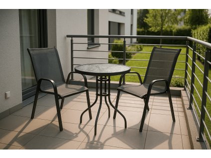 Elegantní set TAVERNO ISLAND černý na terasu nebo balkon