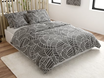 Povlečení z mikrovlákna CHARCO – šedé s moderním geometrickým vzorem