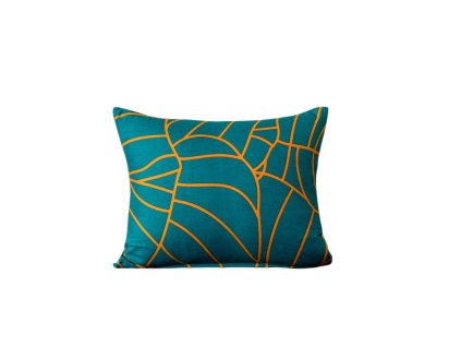 Povlak na polštář FANFARE 40x50 cm petrolejový s elegantním vzorem