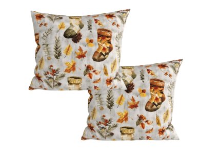 Barevné povlaky na polštář AUTUMN SOCKS – 2 ks, 45x45 cm, podzimní vzor