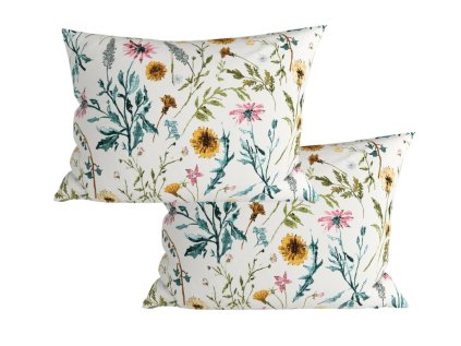 Sada 2 ks bavlněných povlaků MEADOW CHARM – 50x70 cm, motiv lučních květů