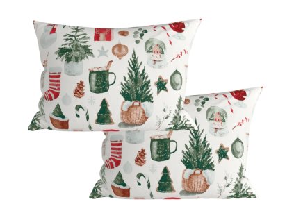 Bavlněné povlaky na polštář MAGIC CHRISTMAS – 50x70 cm, 2 ks, zimní a vánoční motiv
